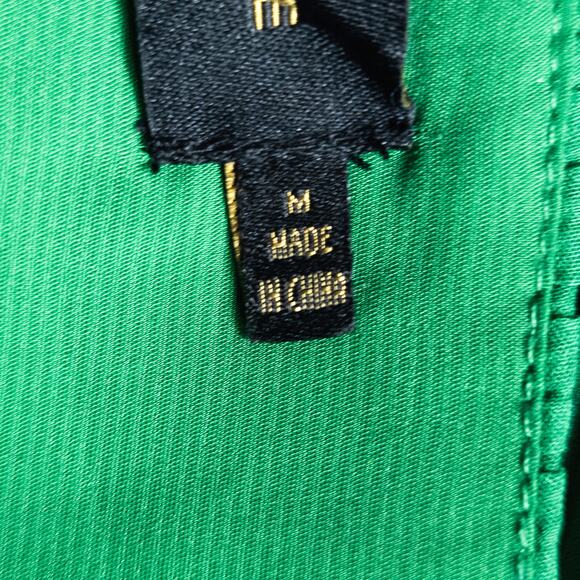 House of Harlow Dress Medium Garden Glow Fairy Emerald Green Boho Tiered Maxi - Picture 8 of 9